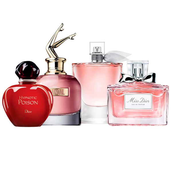 4 Parfums - Hypnotic Poison, Scandal, Miss Dior et La Vie Est Belle (ACHETER 2, OBTENIR 4)