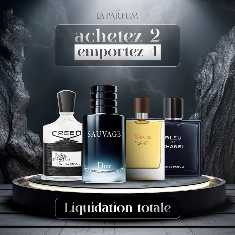 4 Parfums - Sauvage, Bleu de Chanel, Creed Aventus, Terre (ACHETER 2, OBTENIR 4)