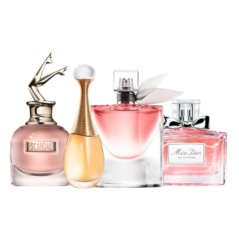 4 Parfums - Miss Dior, Scandal, J'Adore et La Vie Est Belle (BUY 2, GET 4)