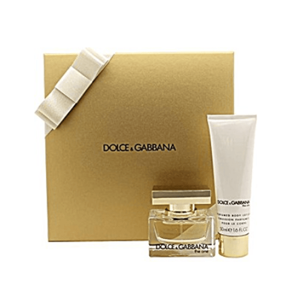 Coffret cadeau de parfum pour femme Dolce &amp; Gabbana The One Eau de Parfum Spray (50 ml) avec lotion pour le corps 100 ml