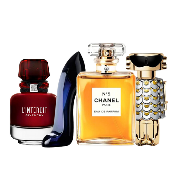 4 Parfums - L'Interdit Rouge, Good Girl, Nº5 et Fame (ACHETER 2, OBTENIR 4)