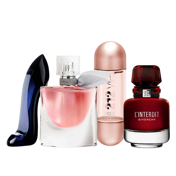 4 Parfums - L'Interdit Rouge, Good Girl, La Vie Est Belle et 212 Vip Rosé (BUY 2, GET 4)