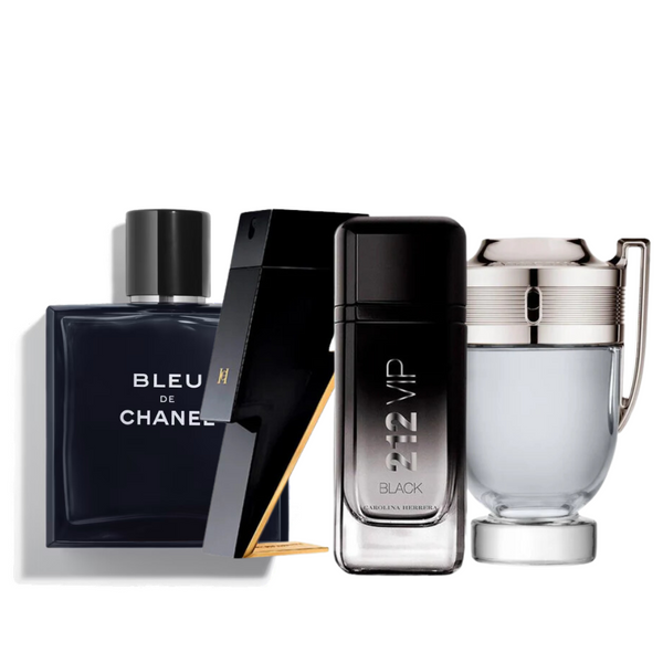 4 Parfums - Bleu de Chanel, Bad Boy, 212 Vip Black et Invictus (BUY 2, GET 4)