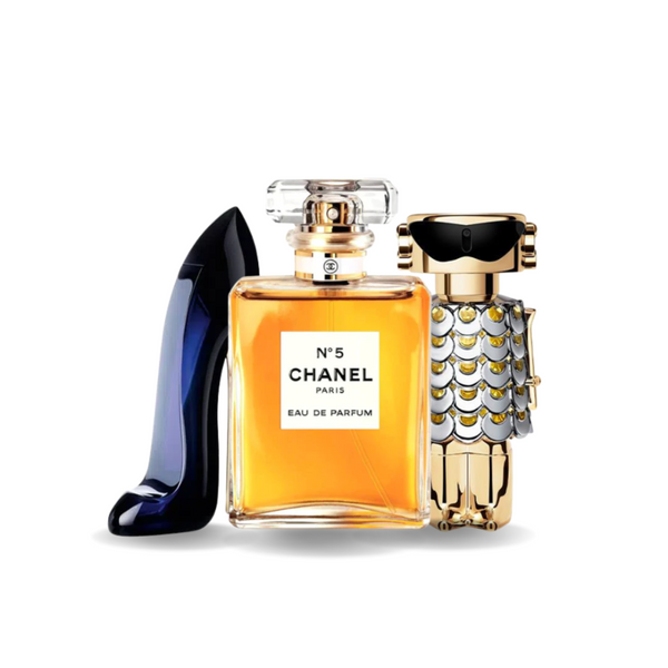 Carolina Herrera GOOD GIRL, Chanel Nº5 et Paco Rabanne FAME