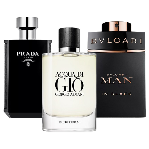 3 Parfums Bvlgari In Black, Giorgio Armani Acqua Di Gio, L'Homme Prada Intense (Eau Parfum)